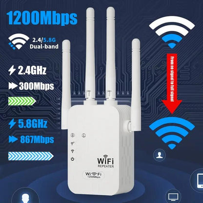 WiFi Extender 5G 1200mbps | Amplify Your Wi-Fi Coverage in Under 60 Seconds