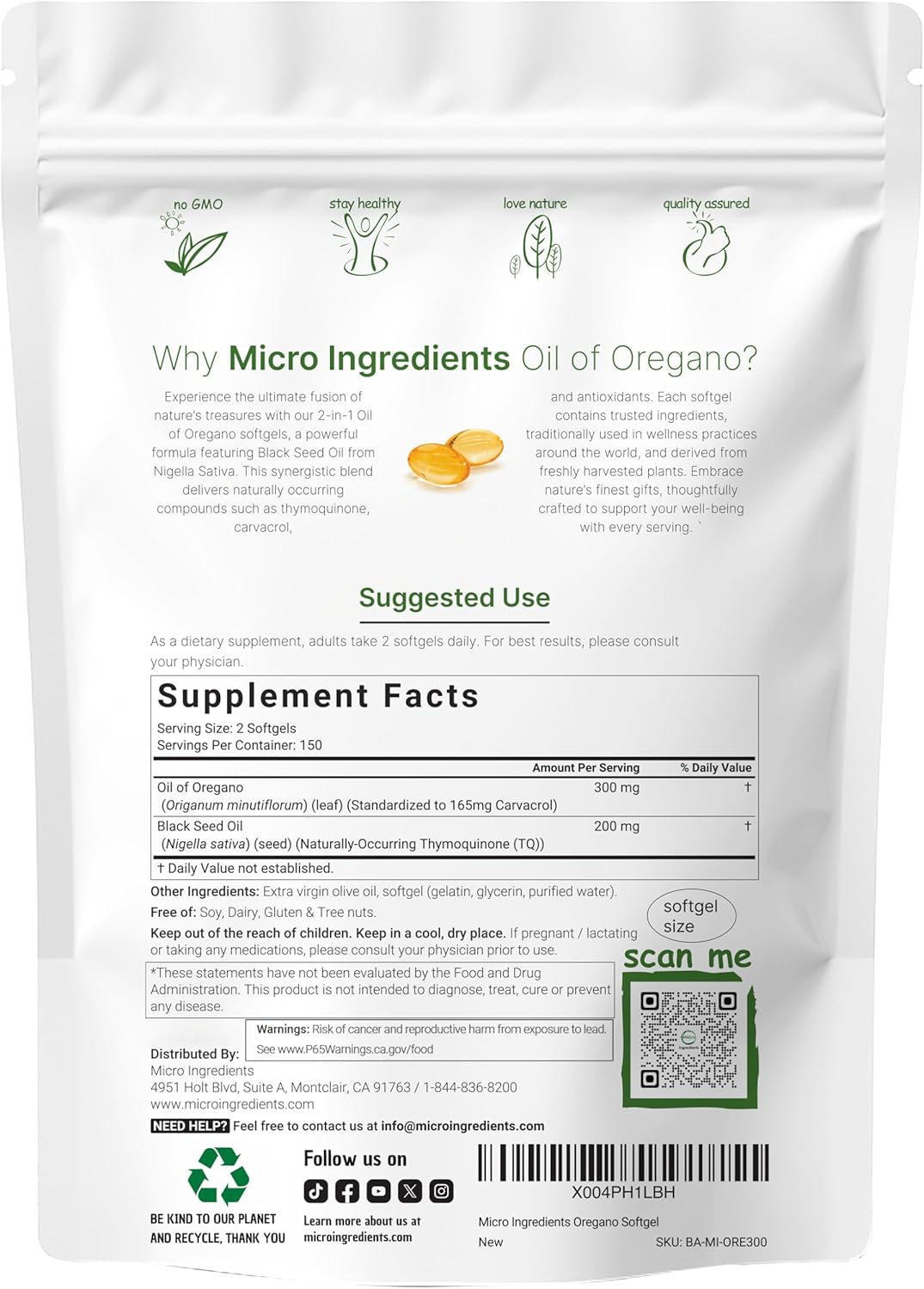 Pure Oregano + Black Seed Softgels
